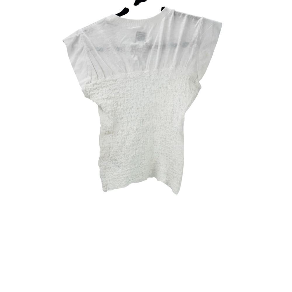 Maeve Smocked Pullover Muscle Top Round Neck Cap Sleeves White Size XS NWOT - Picture 9 of 14